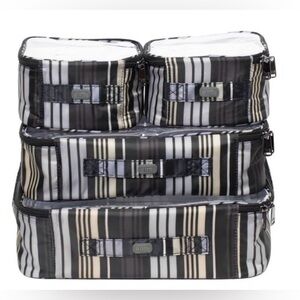 Lug Sky Cubbies Storage Container Set NWT *2 SMALL Pouches Love Stripe Black*